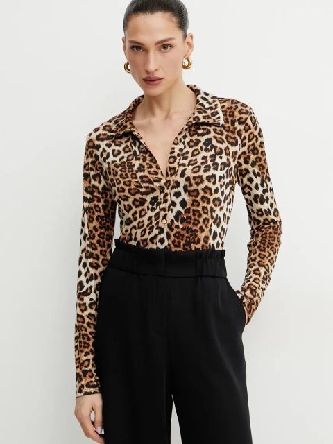 Morgan bluzka TUFUS damska kolor beżowy wzorzysta TUFUS