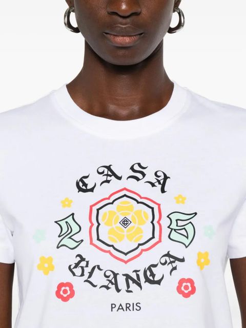 Casablanca floral-print cotton T-shirt - White