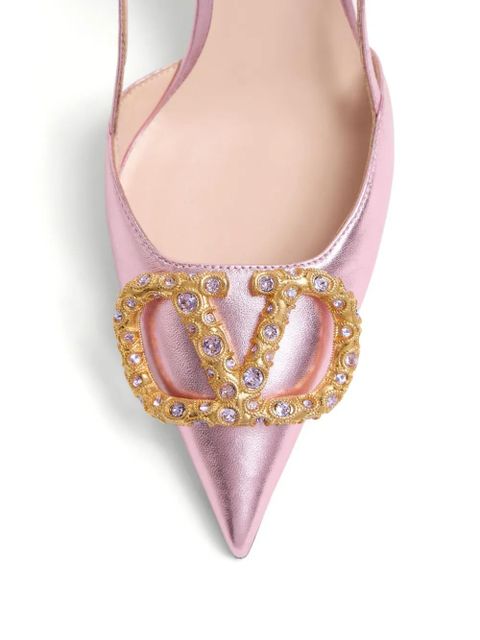 Valentino Garavani 80mm VLogo Signature slingback pumps - Pink