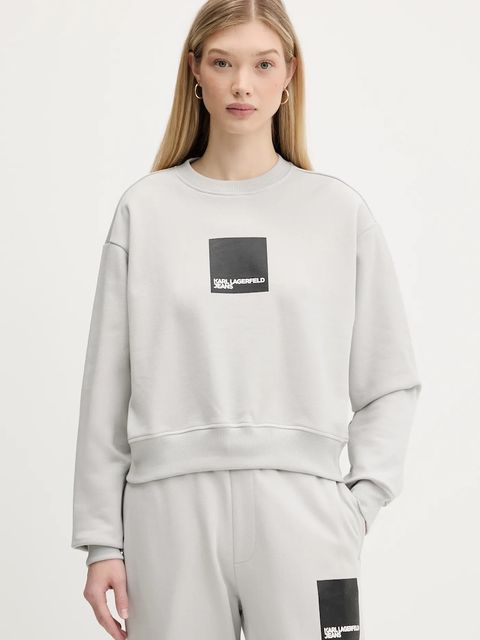 Karl Lagerfeld Jeans bluza bawełniana damska kolor szary z nadrukiem A1W20006 - zdjęcie produktu nr 1