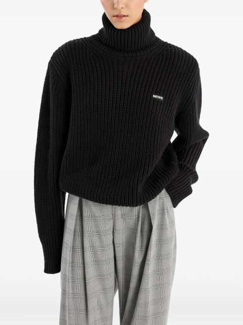 ROTATE BIRGER CHRISTENSEN ribbed turtleneck sweater - Black