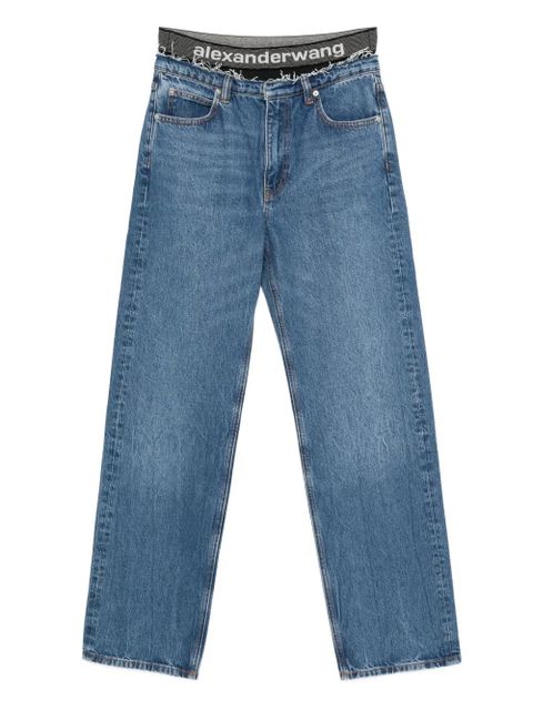 Alexander Wang logo-waistband jeans - Blue - zdjęcie produktu nr 1