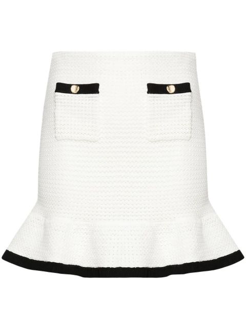 Self-Portrait sequinned crochet miniskirt - White - zdjęcie produktu nr 1