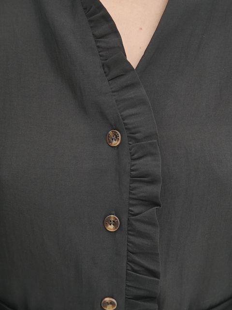 Never Fully Dressed koszula damska kolor zielony regular z kołnierzykiem klasycznym NFDTO1920