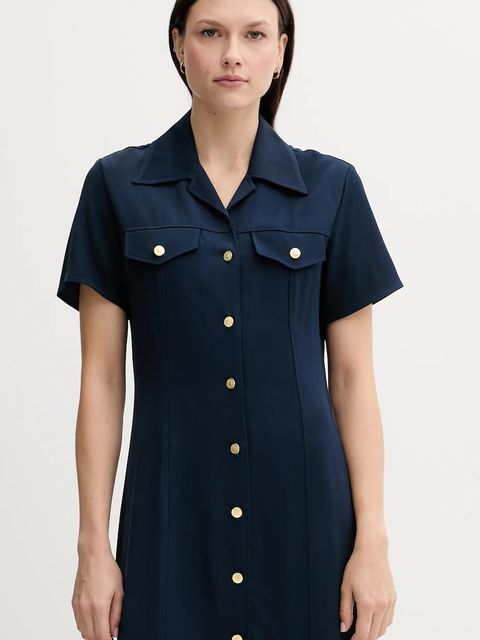 Tommy Hilfiger sukienka kolor granatowy midi prosta WW0WW45802