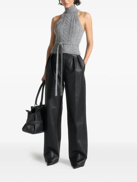 Manière De Voir Mirim cable-knit tie top - Grey - zdjęcie produktu nr 2