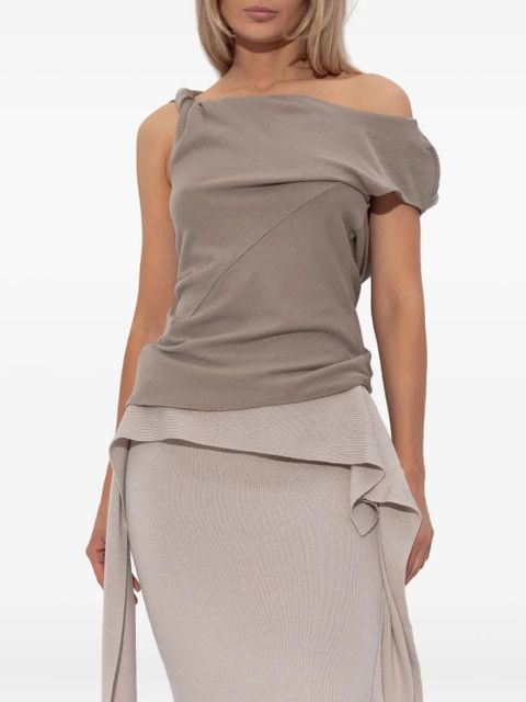 ENTIRE STUDIOS one-shoulder draped top - Neutrals