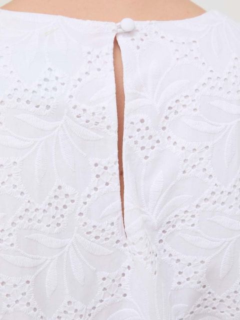 Silvian Heach sukienka bawełniana kolor biały mini rozkloszowana