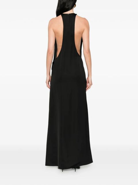 Sportmax halterneck layered maxi dress - Black