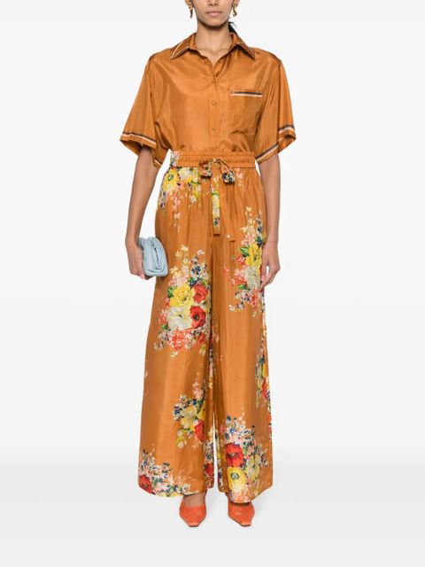 ZIMMERMANN Alight wide-leg silk trousers - Orange