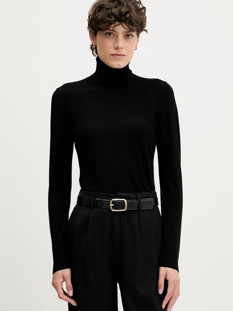 Sisley sweter damski kolor czarny lekki z golfem 17Q3M2178 - zdjęcie produktu nr 1