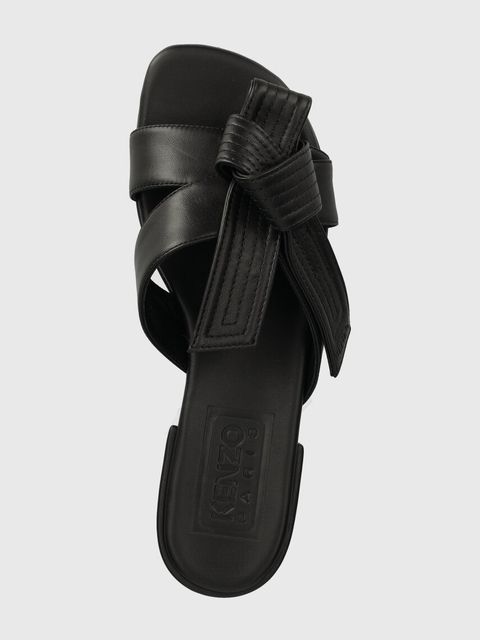 Kenzo klapki skórzane Oki Leather Mules damskie kolor czarny FE62MU125L79.99 - zdjęcie produktu nr 2