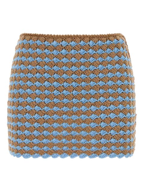 Prada crochet-knit mini skirt - Brown - zdjęcie produktu nr 1