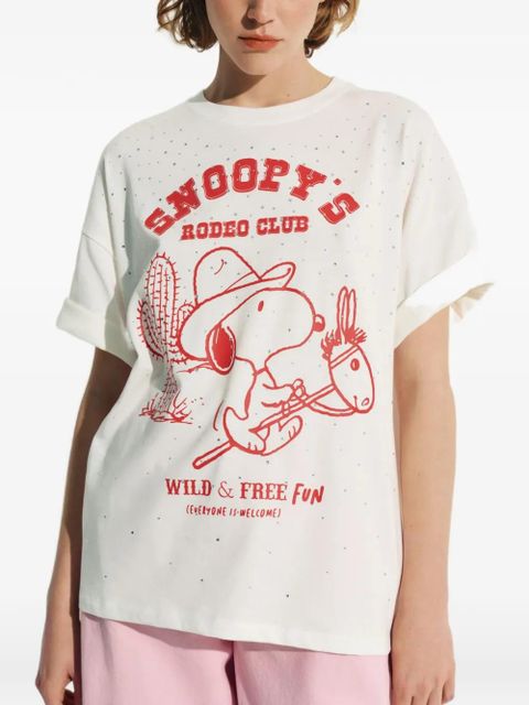 Essentiel Antwerp rhinestone-embellished graphic-print T-shirt - Neutrals