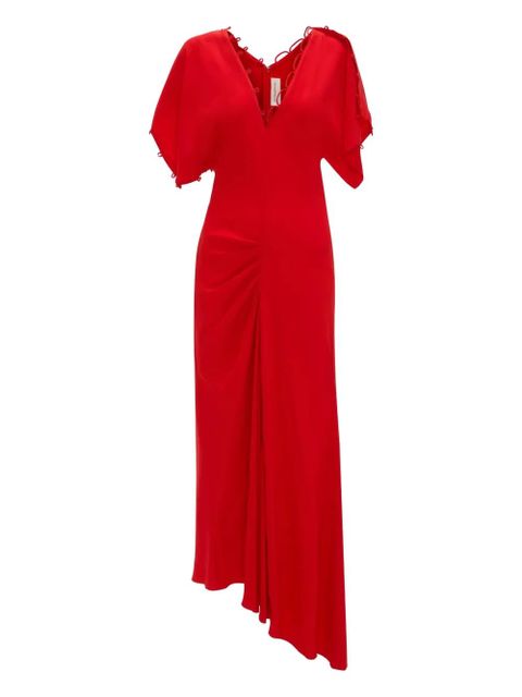 Victoria Beckham rouleaux-detail midi dress - Red - zdjęcie produktu nr 1
