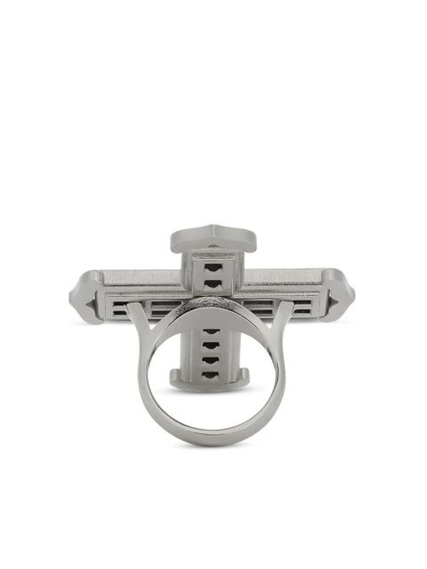 Dolce & Gabbana KIM DOLCE&GABBANA rhinestone-embellished cross ring - Silver