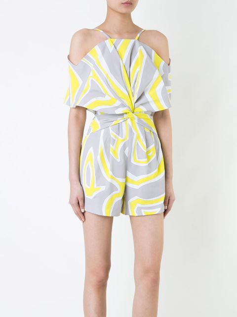 PUCCI printed cold shoulder playsuit - Yellow