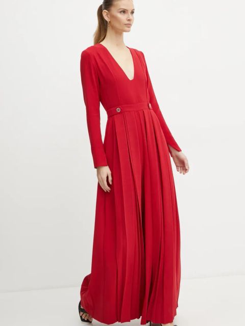 Twinset kombinezon kolor czerwony z dekoltem w szpic 242TT2170