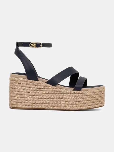 Tommy Hilfiger sandały skórzane ANKLE STRAP LEATHER PLATFORM - zdjęcie produktu nr 1