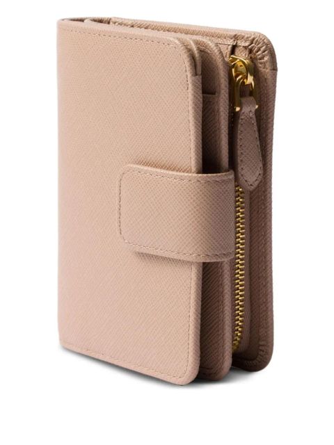 Prada small triangle-logo snap wallet - Pink