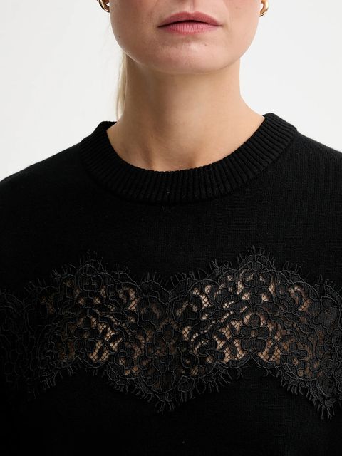 Morgan sweter damski kolor czarny lekki MDIXIE