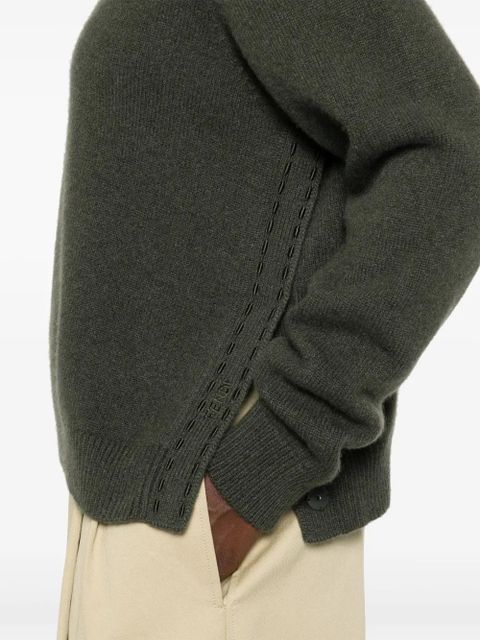FENDI logo-embroidered sweater - Green