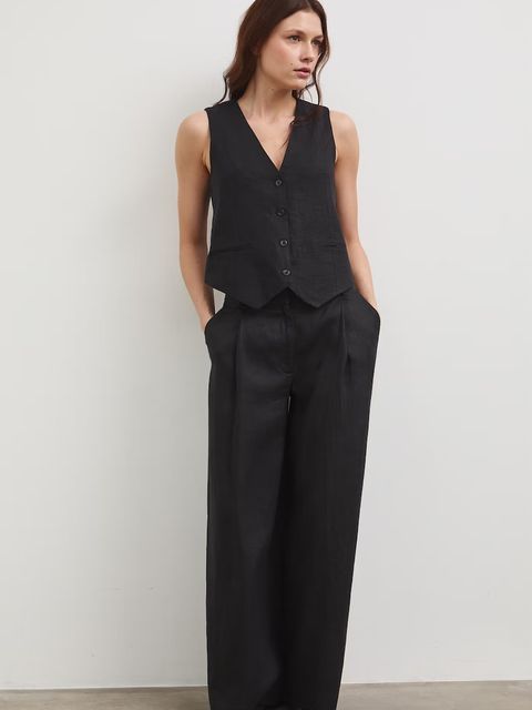 Medicine spodnie wide leg damskie lniane - zdjęcie produktu nr 1