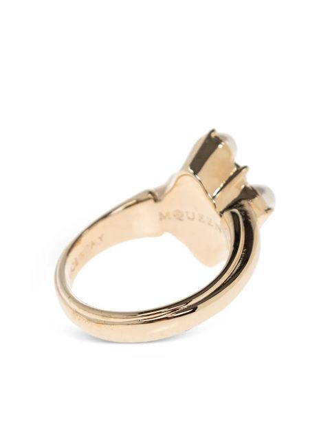 Alexander McQueen skull pearl ring - Gold