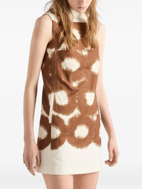 Prada printed canvas mini-dress - Brown