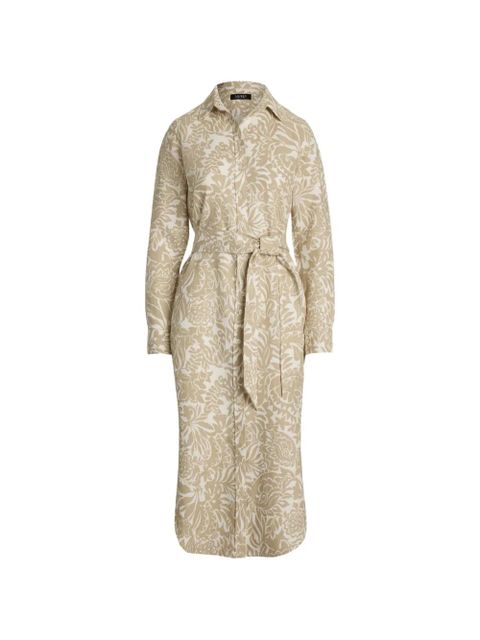 Lauren Ralph Lauren floral-pattern midi shirt dress - Neutrals - zdjęcie produktu nr 1