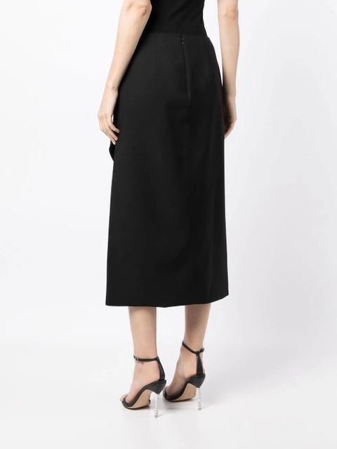 Alexander McQueen front-slit midi skirt - Black