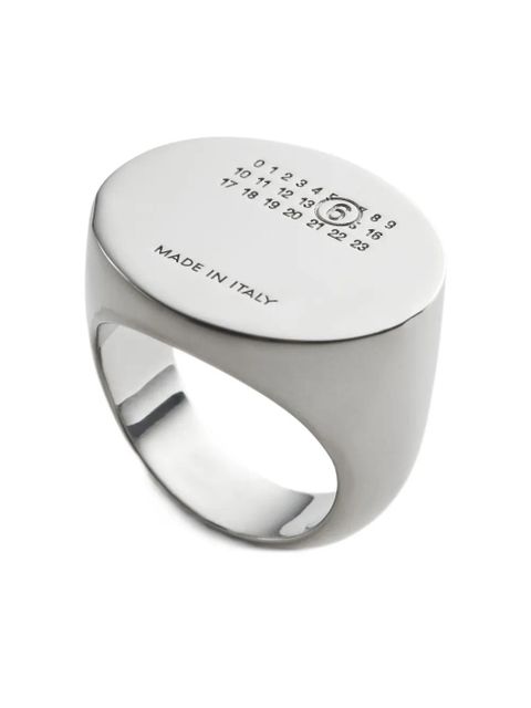 MM6 Maison Margiela numbers-engraved signet ring - Silver