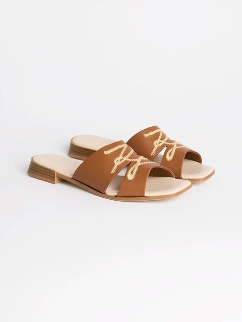 Karl Lagerfeld klapki skórzane PETALO damskie kolor brązowy KL80772 - zdjęcie produktu nr 2