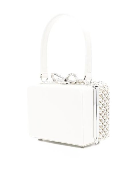 Self-Portrait mini pearl-embellishment tote bag - Neutrals - zdjęcie produktu nr 2