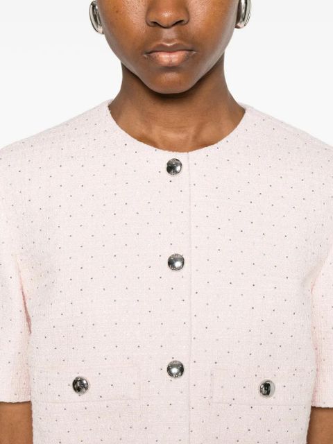 Maje sequin-embellished cropped jacket - Pink