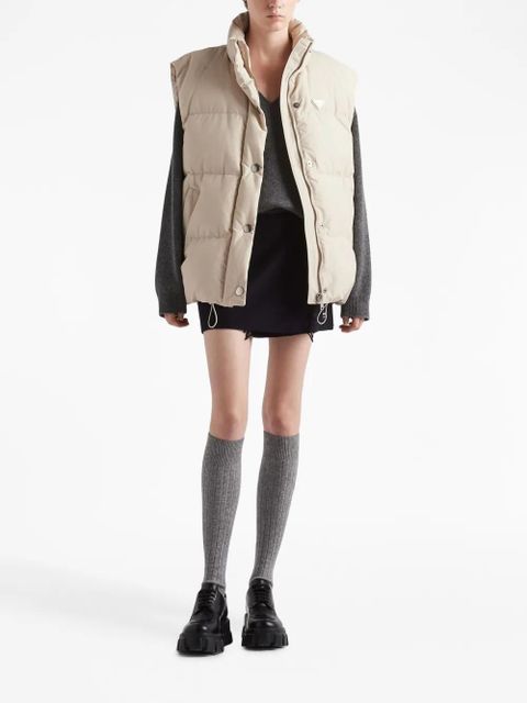 Prada logo-plaque padded vest - White - zdjęcie produktu nr 2