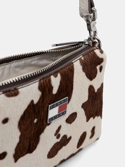 Tommy Jeans portfel skórzany damski kolor beżowy AW0AW18091