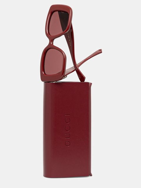 Gucci okulary przeciwsłoneczne damskie kolor bordowy GG1975S