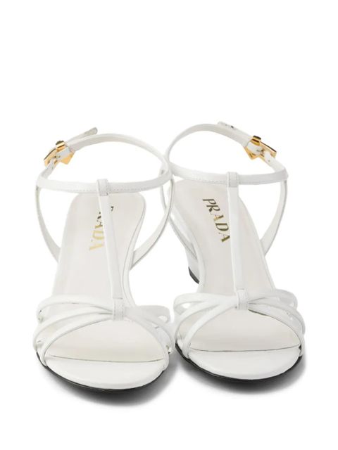 Prada patent leather sandals - White