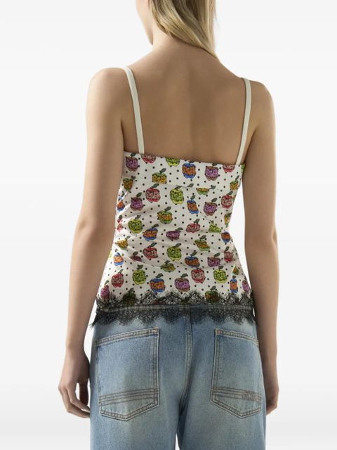 GCDS Apple-print bandeau top - White