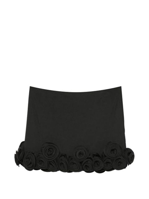 La Reveche Ivette floral-appliqué mini skirt - Black - zdjęcie produktu nr 1