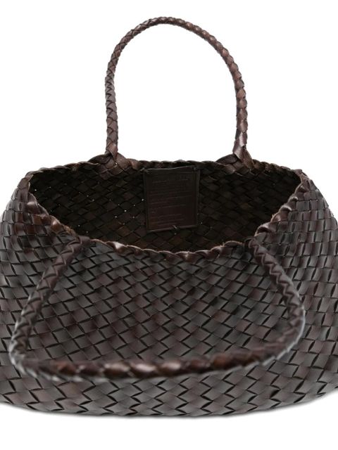 DRAGON DIFFUSION leather woven shoulder bag - Brown