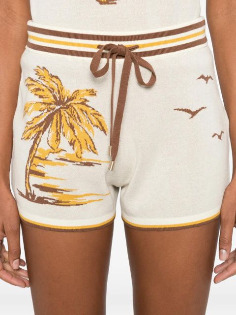 ZIMMERMANN Daylight palm-tree jacquard shorts - Neutrals