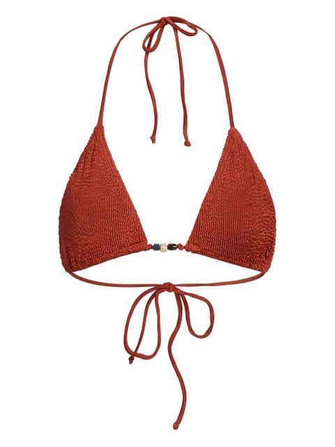 Bond-eye beaded Ingrid bikini top - Brown - zdjęcie produktu nr 1
