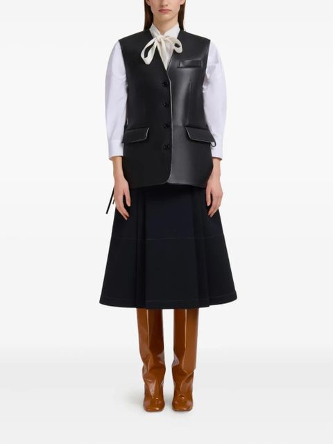 Marni front-button leather gilet - Black - zdjęcie produktu nr 2
