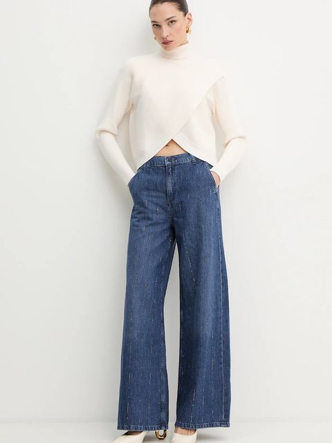 Liu Jo jeansy z domieszką lnu damskie high waist UA6108 D0315 - zdjęcie produktu nr 2