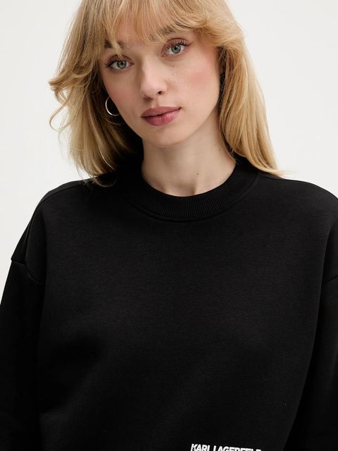 Karl Lagerfeld Jeans bluza damska kolor czarny z nadrukiem A4W20003