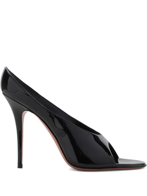 Amina Muaddi 105mm leather heeled sandals - Black - zdjęcie produktu nr 1