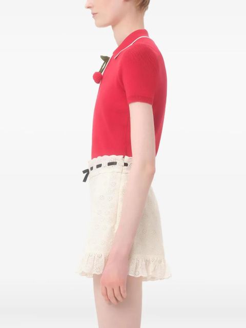 Valentino Garavani cherry-charm polo top - Red