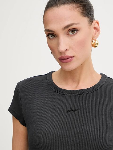 BOSS Orange t-shirt damski kolor czarny odkryte plecy 50536871